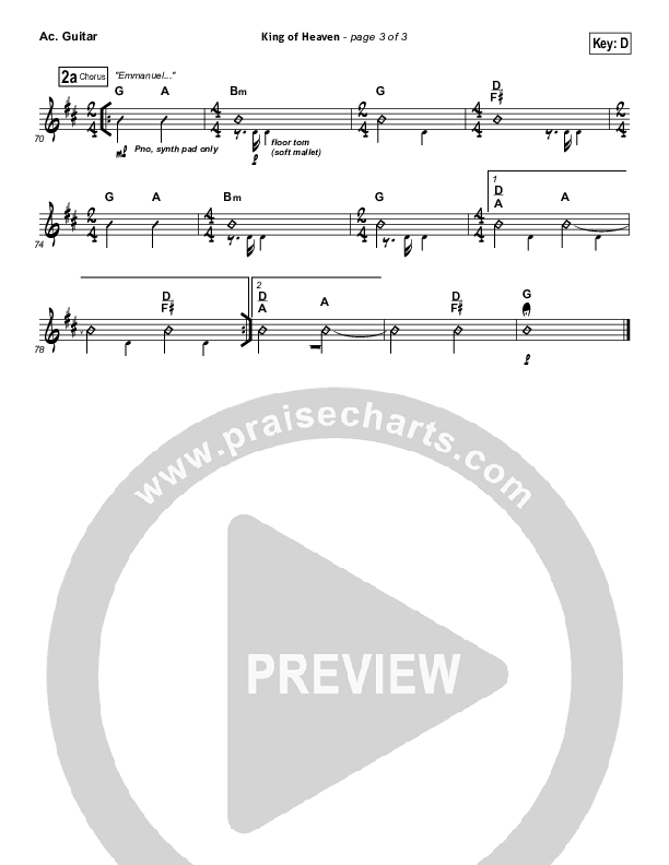 King Of Heaven Acoustic Guitar (Hillsong UNITED)