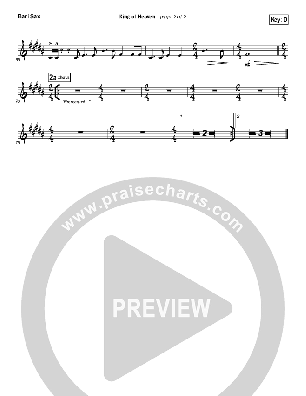 King Of Heaven Bari Sax (Hillsong UNITED)