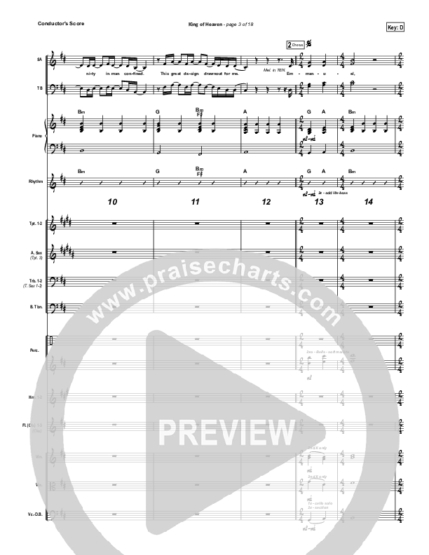King Of Heaven Conductor's Score (Hillsong UNITED)