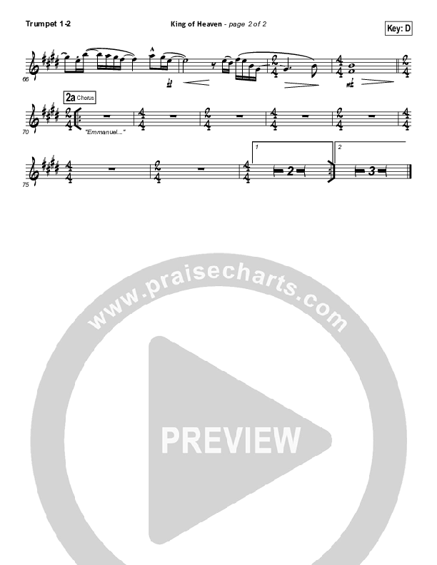 King Of Heaven Trumpet 1,2 (Hillsong UNITED)