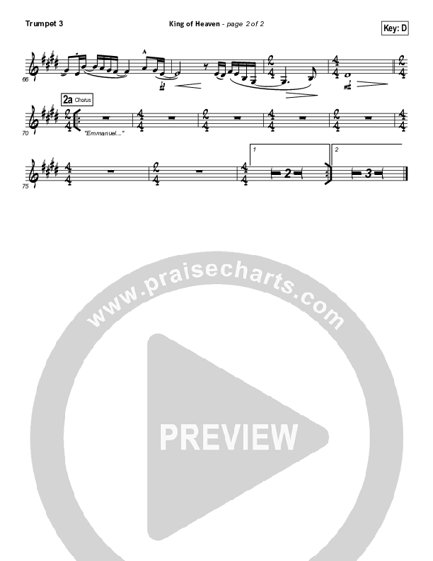 King Of Heaven Trumpet 3 (Hillsong UNITED)