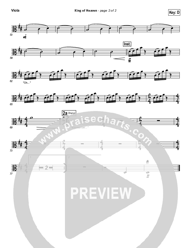 King Of Heaven Viola (Hillsong UNITED)