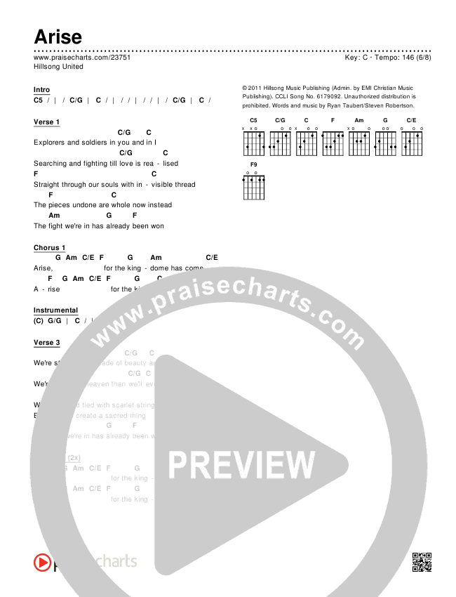 Arise Chords & Lyrics (Hillsong UNITED)