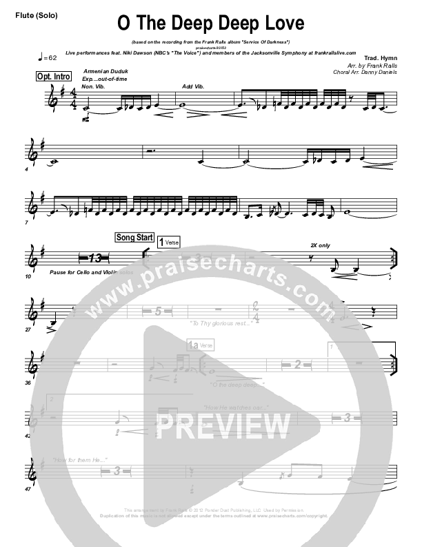 O The Deep Deep Love Of Jesus Flute (Frank Ralls)