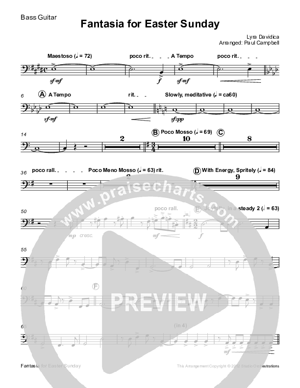 Easter Fantasia (feat. Christ The Lord Is Risen Today and When I Survey) (Instrumental) Bass Guitar (Paul Campbell)