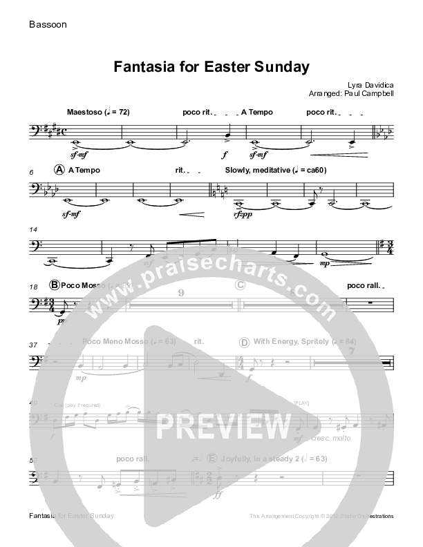 Easter Fantasia (feat. Christ The Lord Is Risen Today and When I Survey) (Instrumental) Bassoon (Paul Campbell)