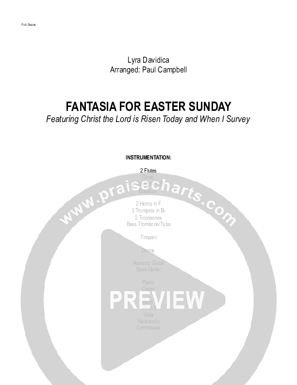 Easter Fantasia (feat. Christ The Lord Is Risen Today and When I Survey) (Instrumental) Orchestration (Paul Campbell)