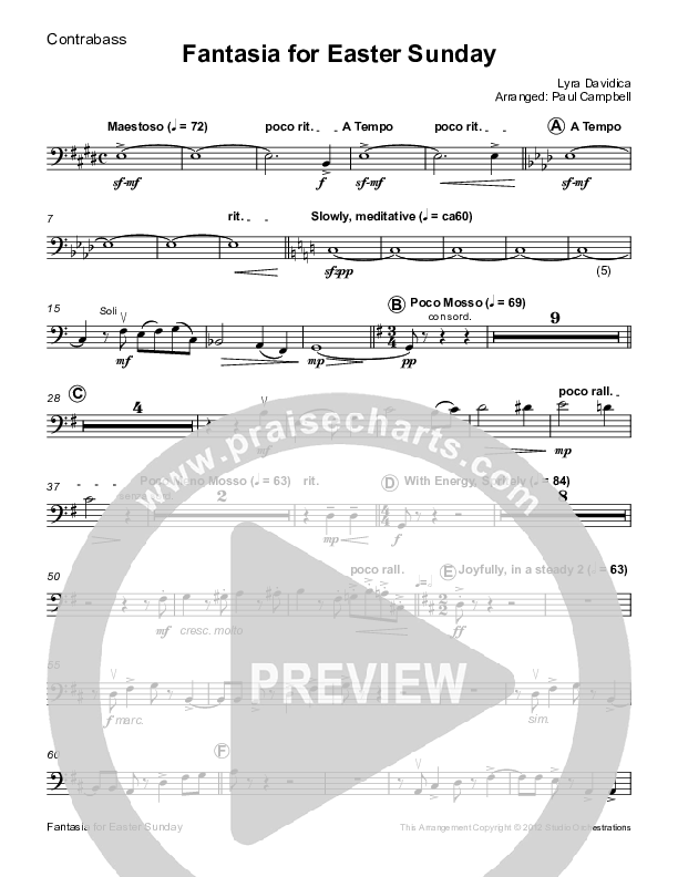 Easter Fantasia (feat. Christ The Lord Is Risen Today and When I Survey) (Instrumental) Contrabass (Paul Campbell)