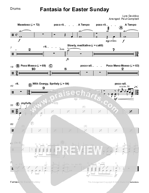Easter Fantasia (feat. Christ The Lord Is Risen Today and When I Survey) (Instrumental) Drum Set (Paul Campbell)