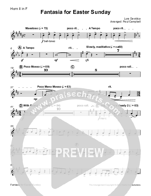 Easter Fantasia (feat. Christ The Lord Is Risen Today and When I Survey) (Instrumental) French Horn 2 (Paul Campbell)