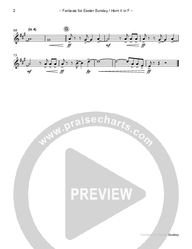 Easter Fantasia (feat. Christ The Lord Is Risen Today and When I Survey) (Instrumental) French Horn 2 (Paul Campbell)