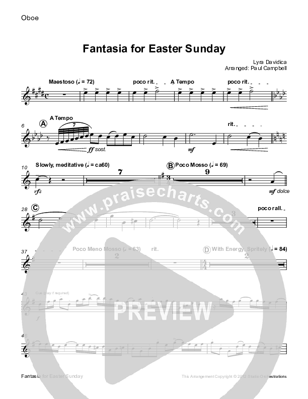 Easter Fantasia (feat. Christ The Lord Is Risen Today and When I Survey) (Instrumental) Oboe (Paul Campbell)