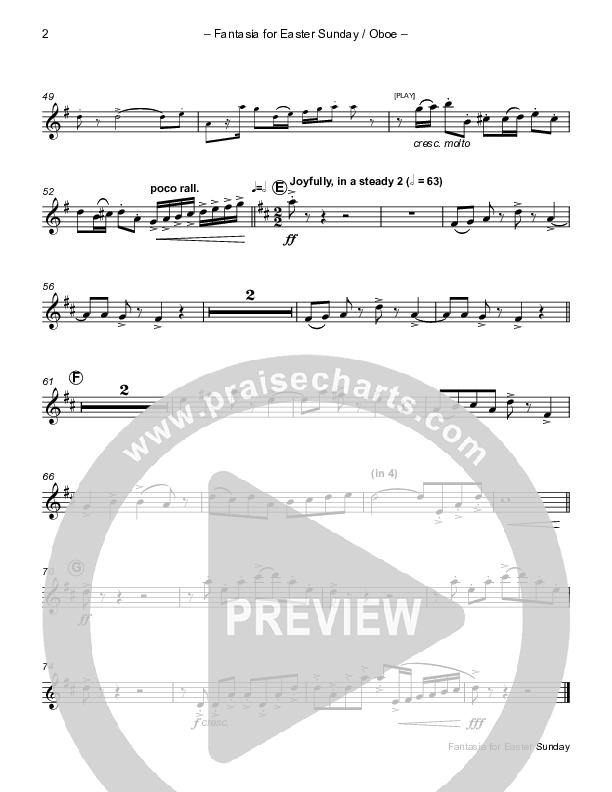 Easter Fantasia (feat. Christ The Lord Is Risen Today and When I Survey) (Instrumental) Oboe (Paul Campbell)