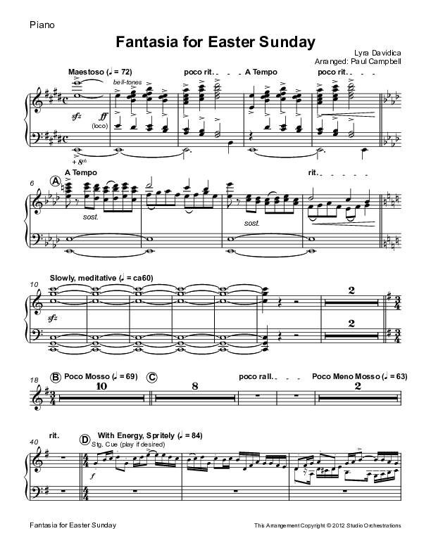 Easter Fantasia (feat. Christ The Lord Is Risen Today and When I Survey) (Instrumental) Orchestration (Paul Campbell)