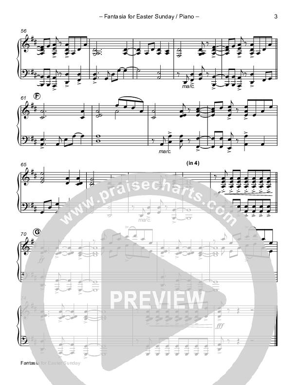 Easter Fantasia (feat. Christ The Lord Is Risen Today and When I Survey) (Instrumental) Piano Sheet (Paul Campbell)