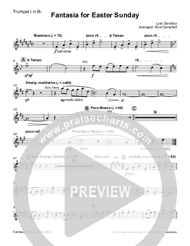 Easter Fantasia (feat. Christ The Lord Is Risen Today and When I Survey) (Instrumental) Trumpet 1 (Paul Campbell)