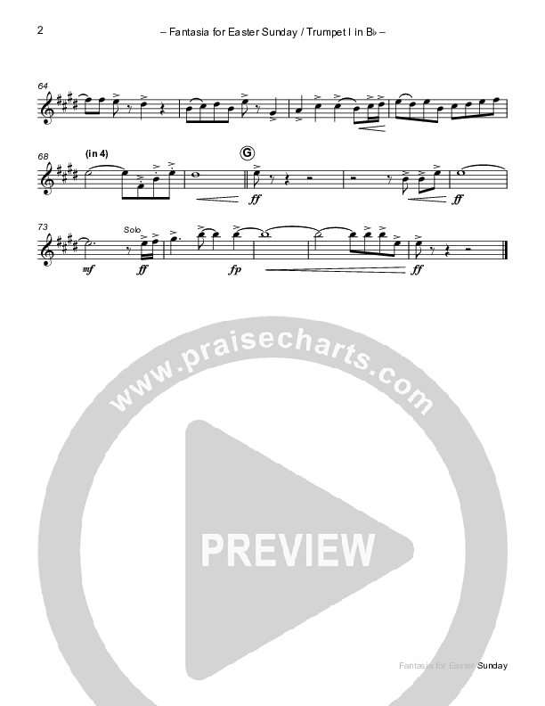 Easter Fantasia (feat. Christ The Lord Is Risen Today and When I Survey) (Instrumental) Trumpet 1 (Paul Campbell)