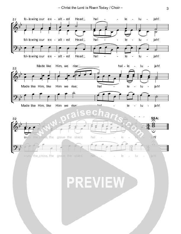Christ The Lord Is Risen Today (with Fanfare and Descant) Choir Sheet (SATB) (Paul Campbell)