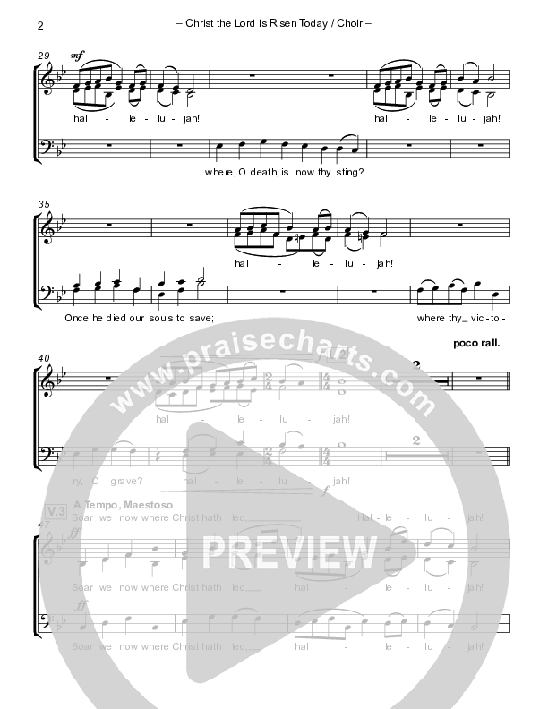 Christ The Lord Is Risen Today (with Fanfare and Descant) Choir Vocals (SATB) (Paul Campbell)