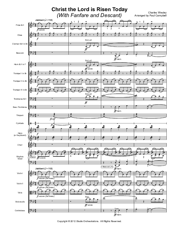 Christ The Lord Is Risen Today (with Fanfare and Descant) Conductor's Score (Paul Campbell)