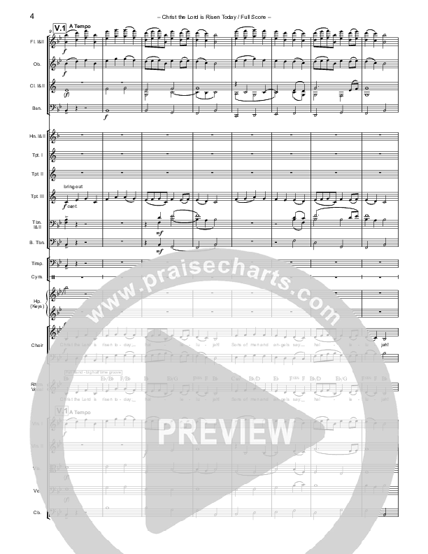 Christ The Lord Is Risen Today (with Fanfare and Descant) Conductor's Score (Paul Campbell)