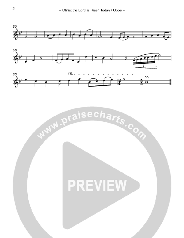 Christ The Lord Is Risen Today (with Fanfare and Descant) Oboe (Paul Campbell)