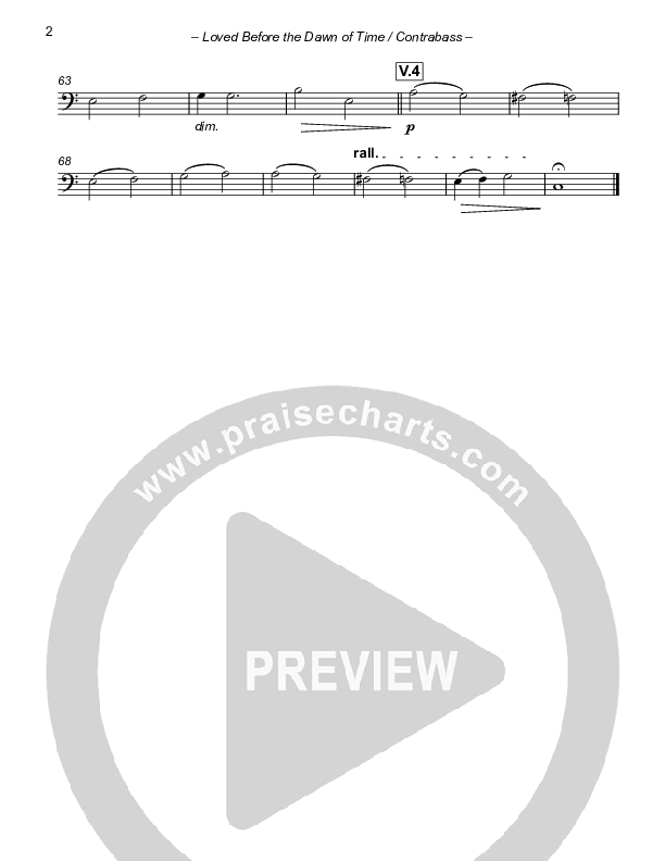 Loved Before The Dawn Of Time (Salvation's Song) Contrabass (Stuart Townend)