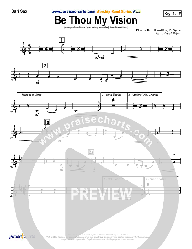 Be Thou My Vision Bari Sax (PraiseCharts / Traditional Hymn)