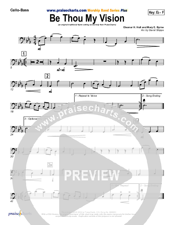 Be Thou My Vision Cello/Bass (PraiseCharts / Traditional Hymn)