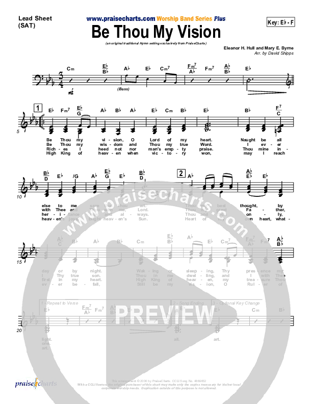 Be Thou My Vision Lead Sheet (SAT) (PraiseCharts / Traditional Hymn)