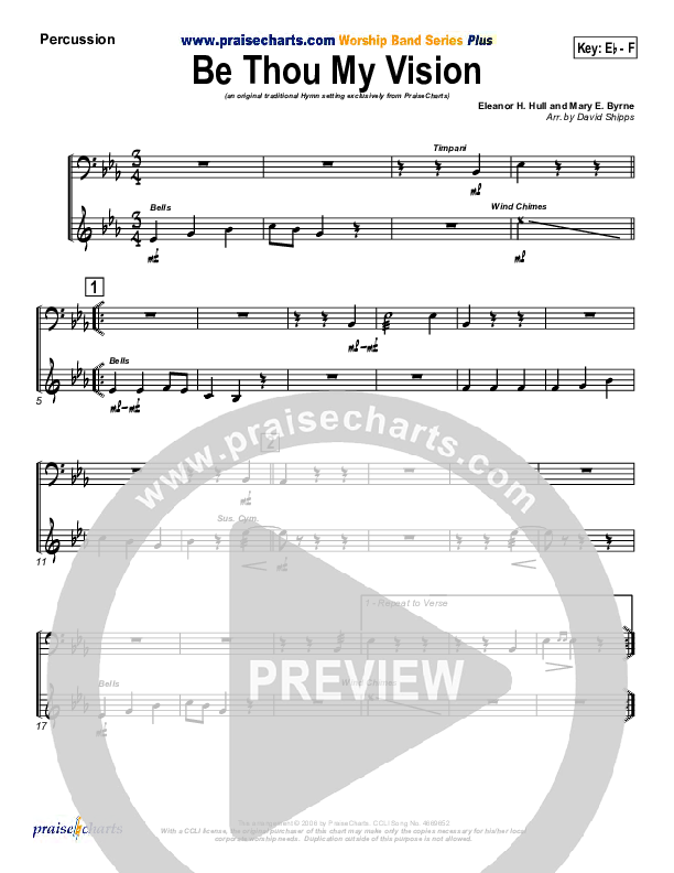 Be Thou My Vision Percussion (PraiseCharts / Traditional Hymn)
