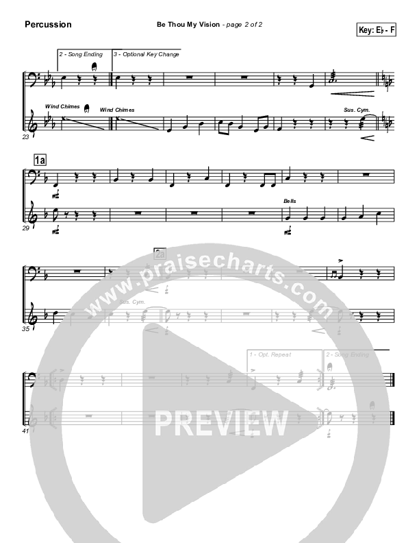 Be Thou My Vision Percussion (PraiseCharts / Traditional Hymn)