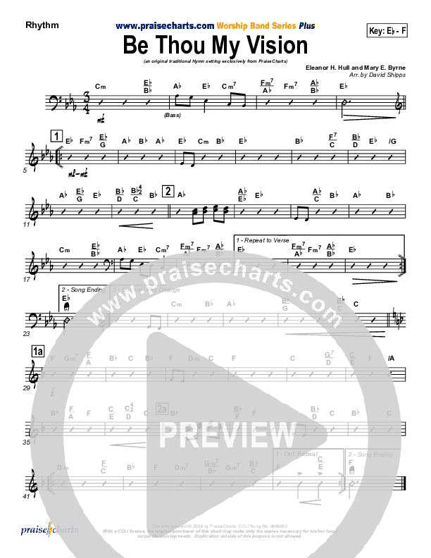 Be Thou My Vision Rhythm Chart (PraiseCharts / Traditional Hymn)