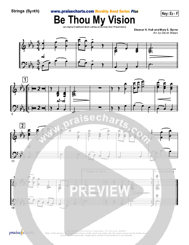 Be Thou My Vision Synth Strings (PraiseCharts / Traditional Hymn)