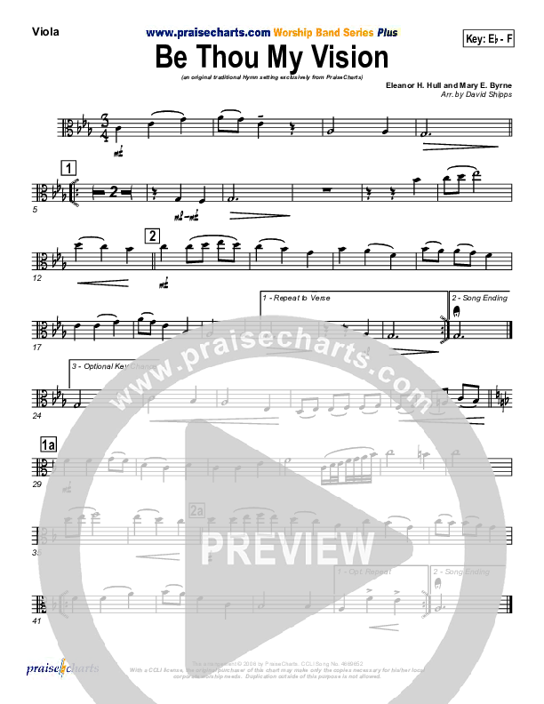 Be Thou My Vision Viola (PraiseCharts / Traditional Hymn)