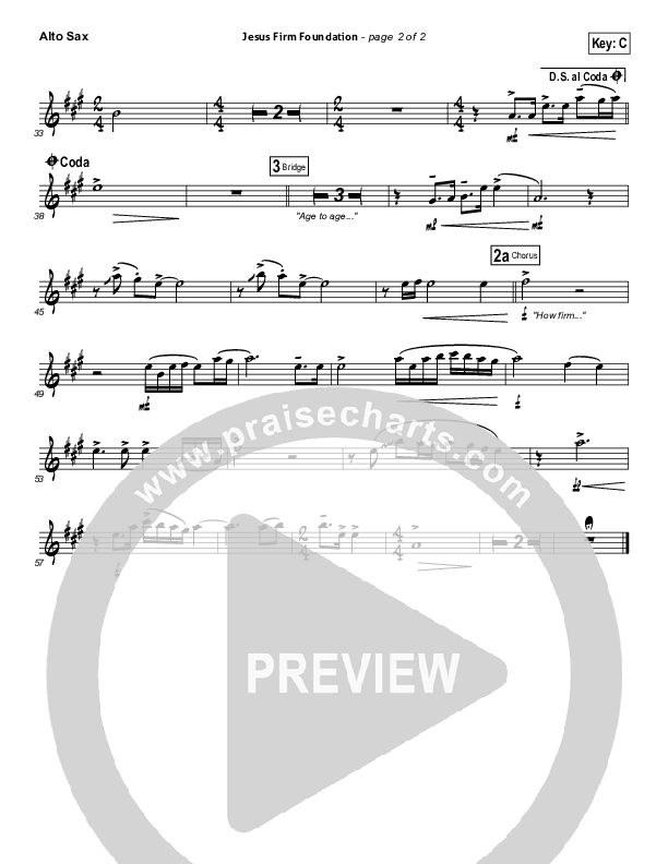 Jesus Firm Foundation Alto Sax (Mike Donehey / Steven Curtis Chapman)