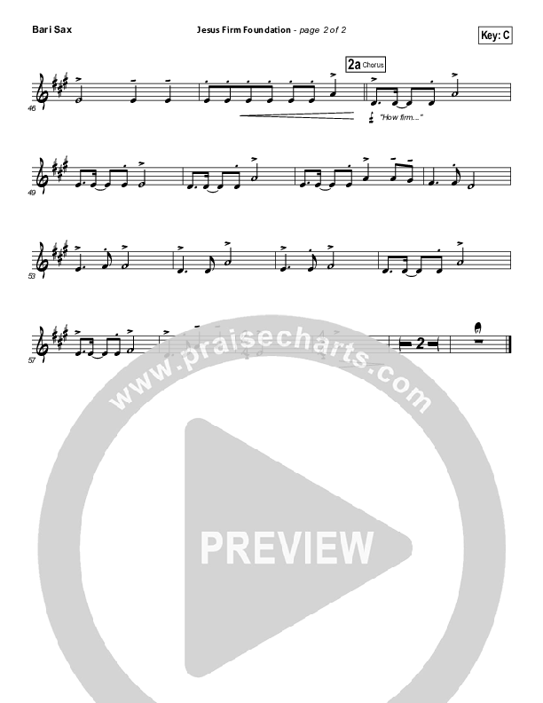 Jesus Firm Foundation Bari Sax (Mike Donehey / Steven Curtis Chapman)