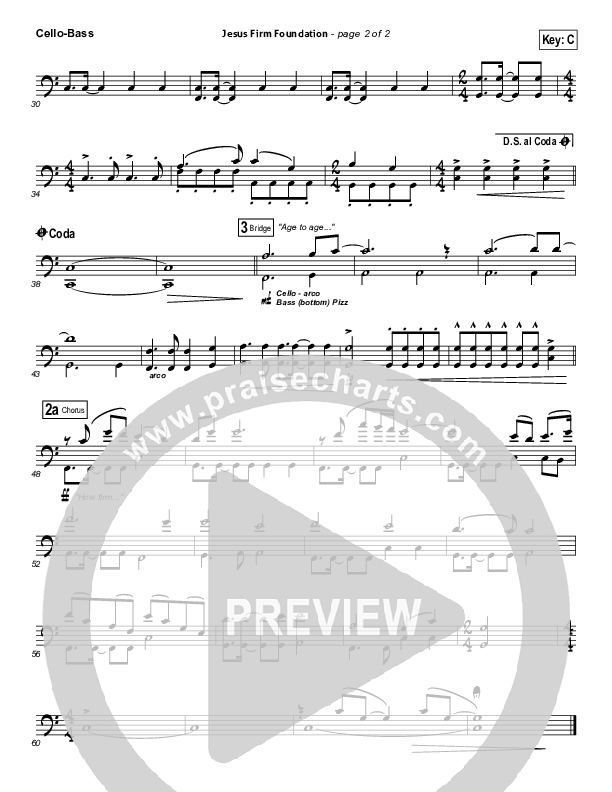 Jesus Firm Foundation Cello/Bass (Mike Donehey / Steven Curtis Chapman)