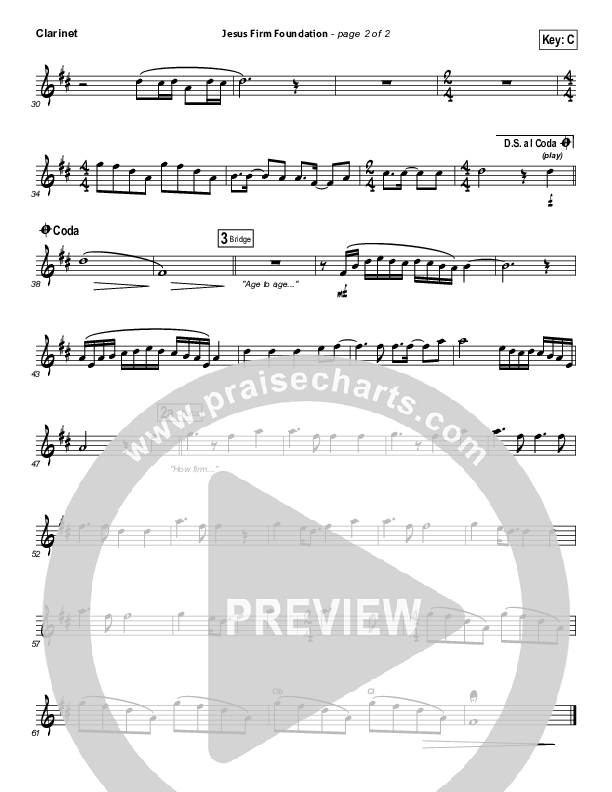 Jesus Firm Foundation Clarinet (Mike Donehey / Steven Curtis Chapman)