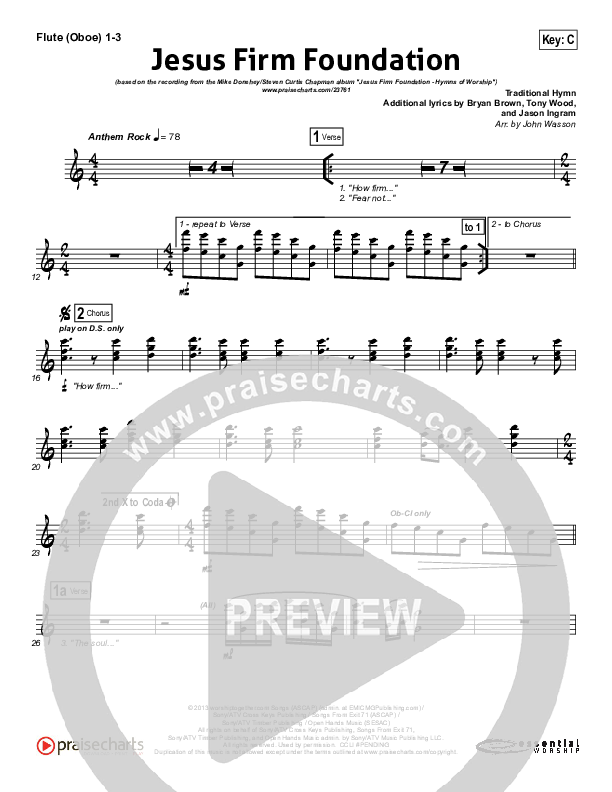 Jesus Firm Foundation Flute/Oboe 1/2/3 (Mike Donehey / Steven Curtis Chapman)