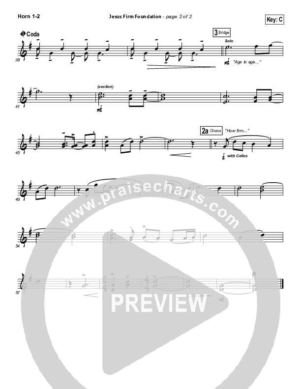 Jesus Firm Foundation French Horn 1/2 (Mike Donehey / Steven Curtis Chapman)