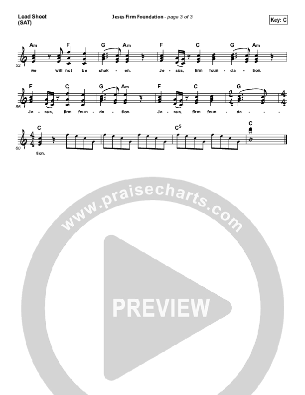 Jesus Firm Foundation Lead Sheet (SAT) (Mike Donehey / Steven Curtis Chapman)