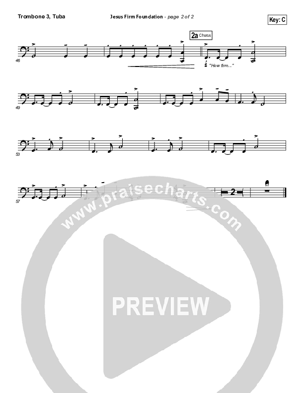 Jesus Firm Foundation Trombone 3/Tuba (Mike Donehey / Steven Curtis Chapman)