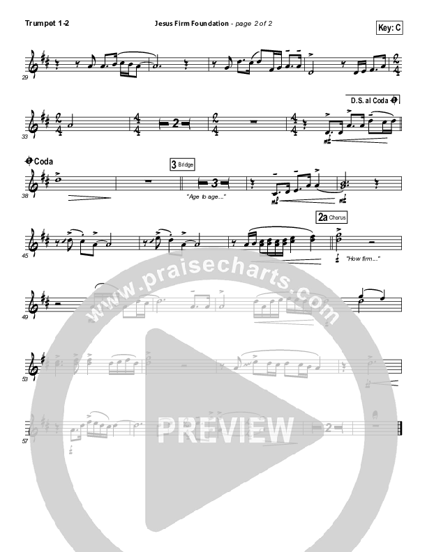 Jesus Firm Foundation Trumpet 1,2 (Mike Donehey / Steven Curtis Chapman)