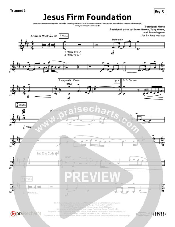 Jesus Firm Foundation Trumpet 3 (Mike Donehey / Steven Curtis Chapman)