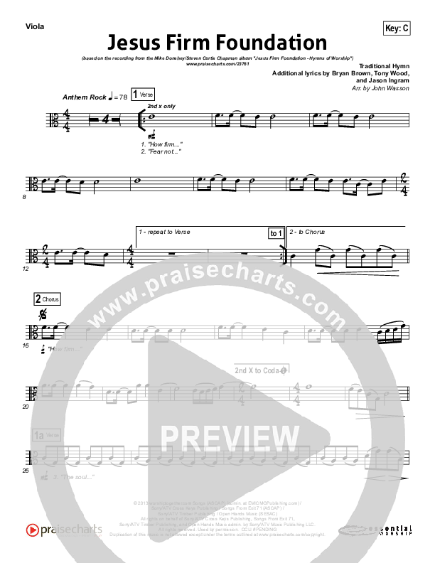 Jesus Firm Foundation Viola (Mike Donehey / Steven Curtis Chapman)
