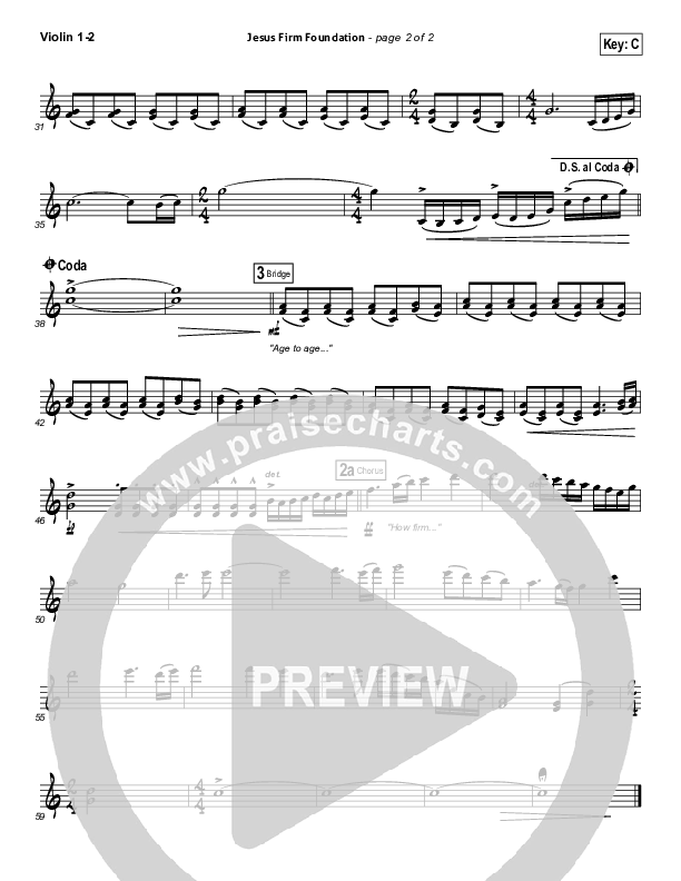 Jesus Firm Foundation Violin 1/2 (Mike Donehey / Steven Curtis Chapman)