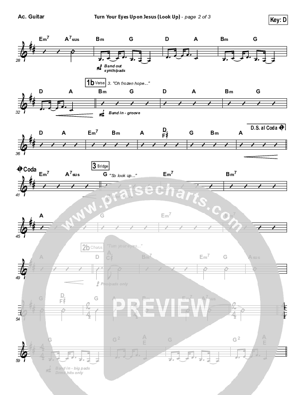 Turn Your Eyes Upon Jesus (Look Up) Acoustic Guitar (Nichole Nordeman)