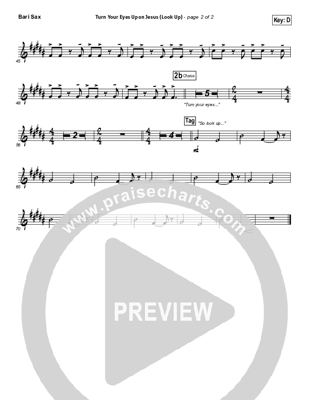 Turn Your Eyes Upon Jesus (Look Up) Bari Sax (Nichole Nordeman)