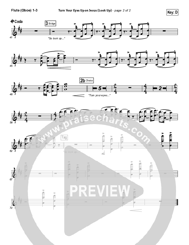 Turn Your Eyes Upon Jesus (Look Up) Flute/Oboe 1/2/3 (Nichole Nordeman)